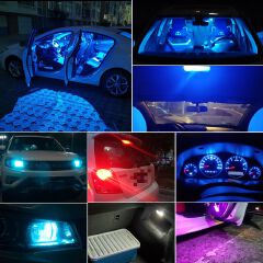10X New W5W LED Canbus T10 Car Lights COB Glass Interior Parts Bulbs 6000K White Auto License Plate Lamp Dome Read Light 12V  C-289