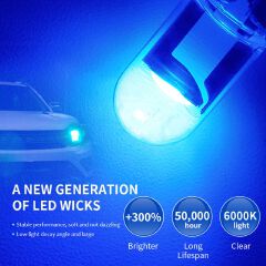 10X New W5W LED Canbus T10 Car Lights COB Glass Interior Parts Bulbs 6000K White Auto License Plate Lamp Dome Read Light 12V  C-289