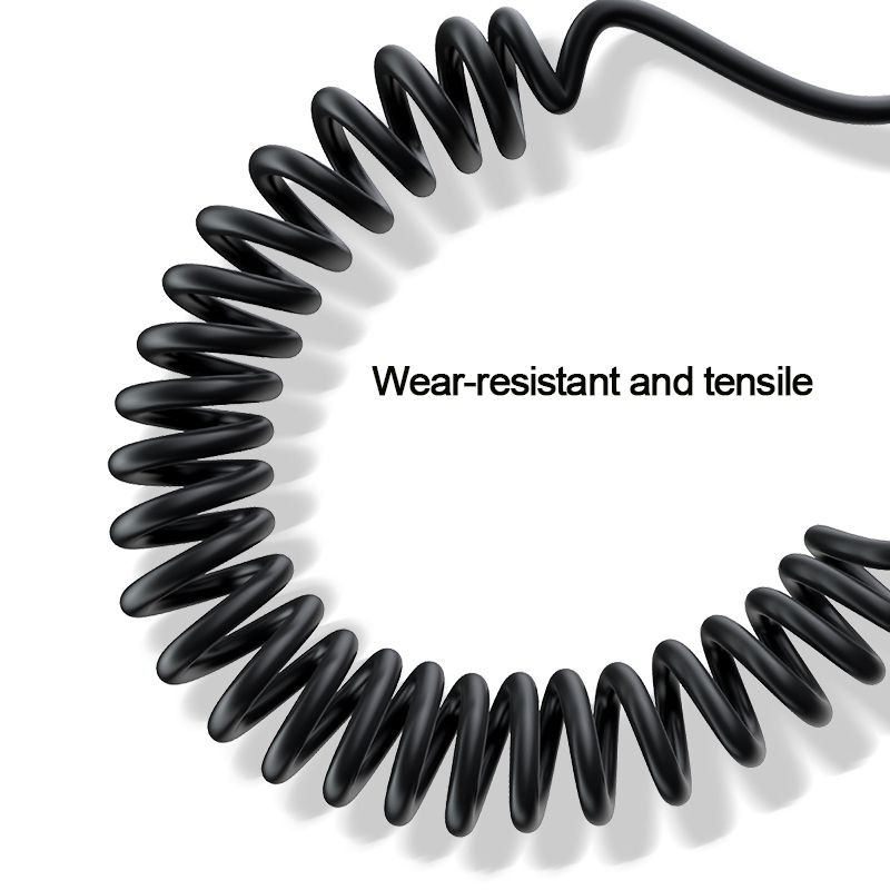 66W 5A Spring Car USB Type C Fast Charging Cable For Xiaomi Realme Samsung Huawei Honor Phone Accessories Charge For iPhone 2.4A