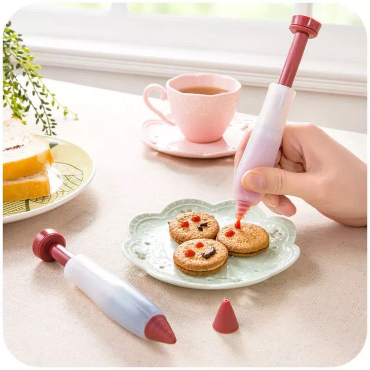 Food Grade Silicone Chocolate Sauce Writing Bracket Baking Tools Cake Writing Pen D1--2