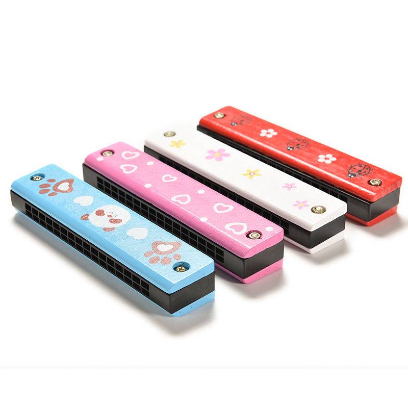 Funny Wooden Harmonica Kids Music Instrument Educational Child Attractive Toy F4-23
