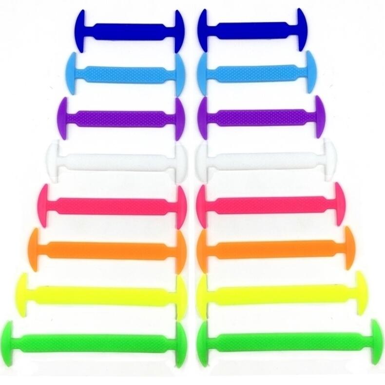 14pcs/lot Elastic Silicone Shoelaces For Shoes Creative Shoelace No Tie Shoe Laces For Men Lacing Shoes Rubber Shoelaces E-557
