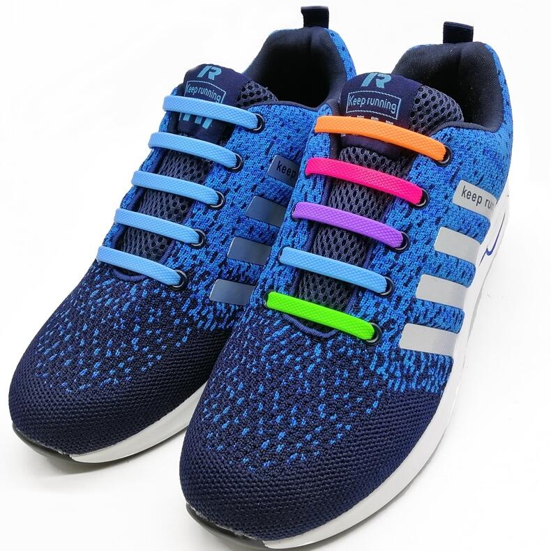 14pcs/lot Elastic Silicone Shoelaces For Shoes Creative Shoelace No Tie Shoe Laces For Men Lacing Shoes Rubber Shoelaces E-557