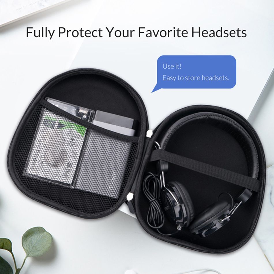 Portable Headsets Cover Earphones EVA Hard Case Zippered Headphones Box Accessories Earbuds Protective Shell Storage Organizer