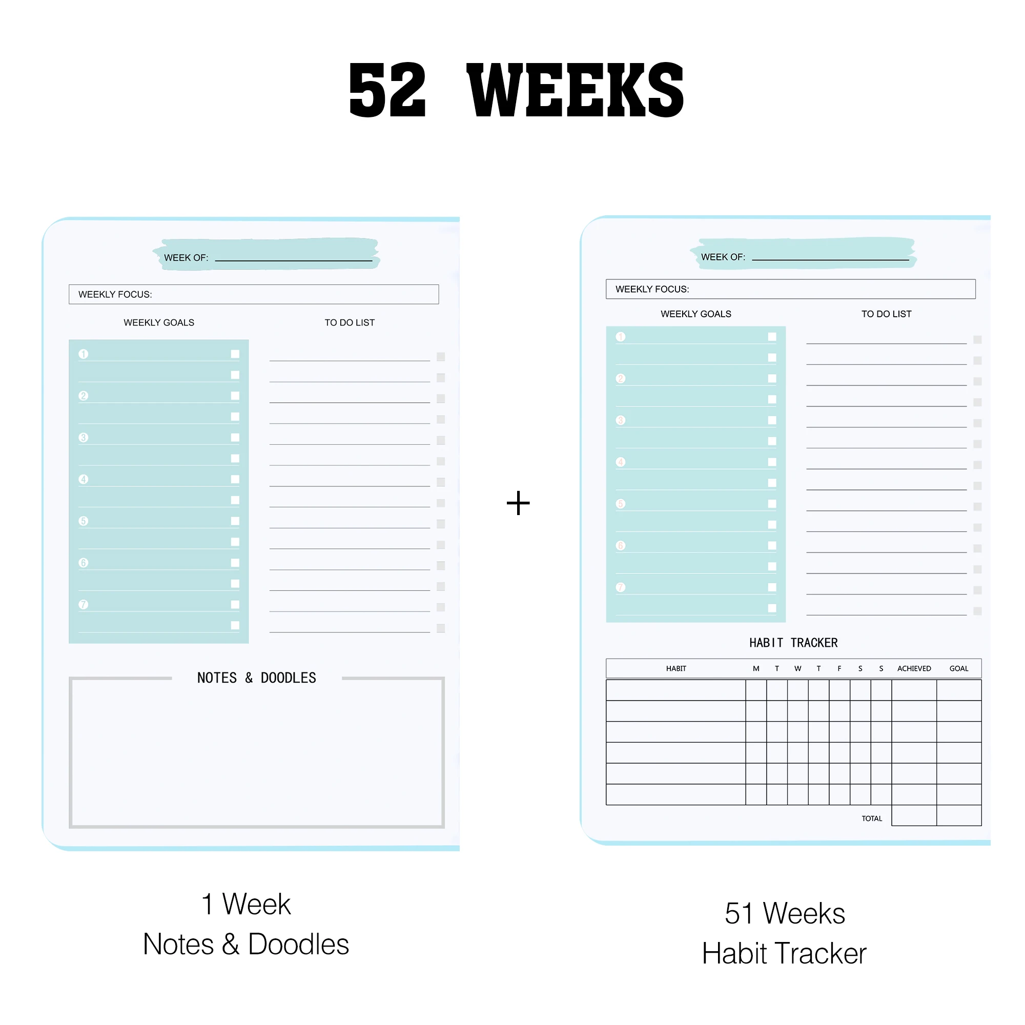 Weekly Planner Agenda A5 Notebook Planner Pouch 52 Weeks Planner Schedules Stationery School Office Supplies Stationery