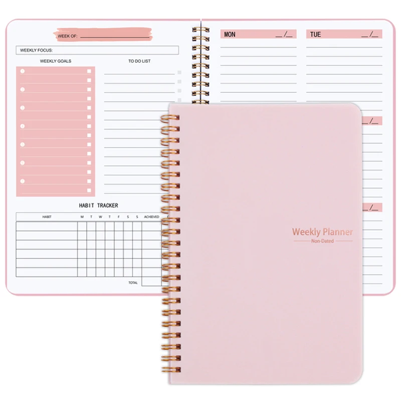 Weekly Planner Agenda A5 Notebook Planner Pouch 52 Weeks Planner Schedules Stationery School Office Supplies Stationery