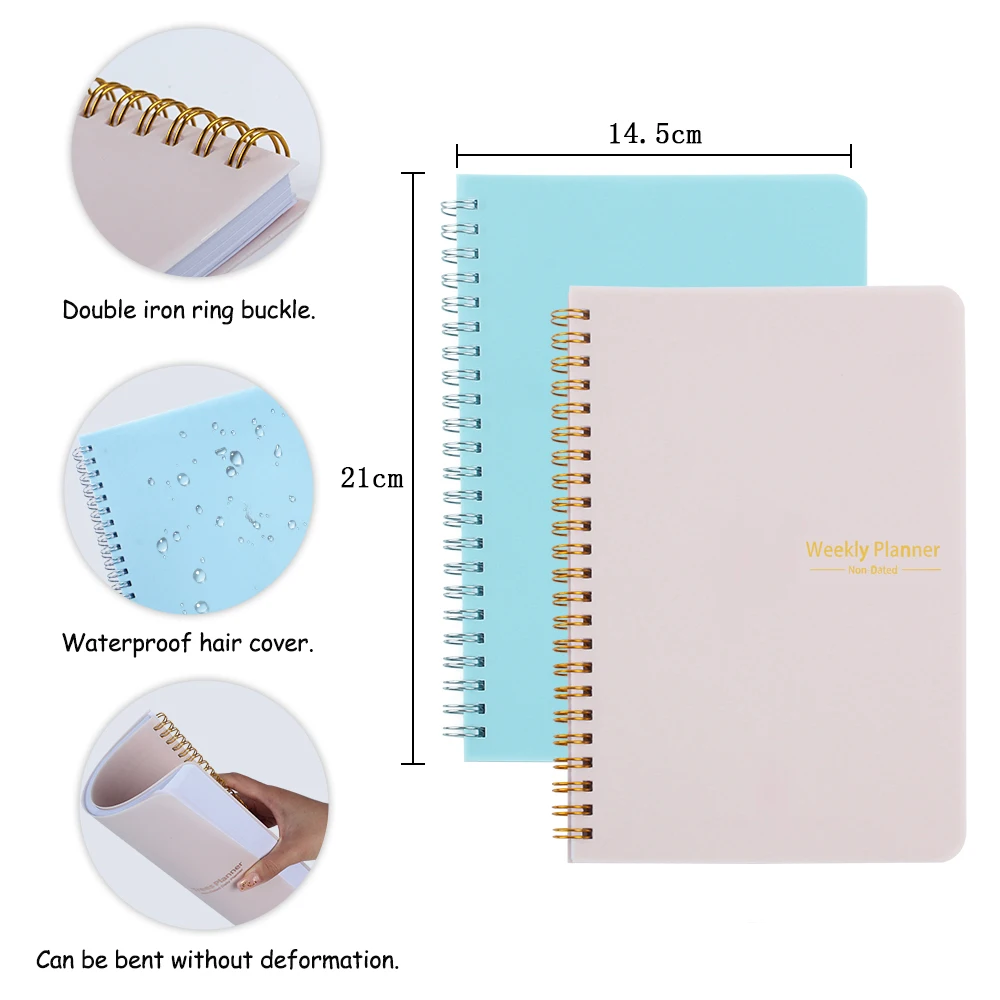 Weekly Planner Agenda A5 Notebook Planner Pouch 52 Weeks Planner Schedules Stationery School Office Supplies Stationery