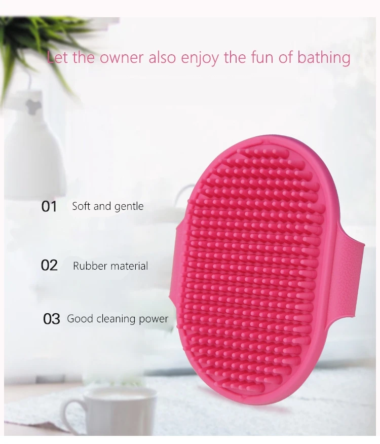 1Pc Pet Dog Cat Bath Brush Comb Rubber Glove Hair Fur Grooming Massaging Dog Cleaning Gloves Silicone Bath Brush Dog Supplies C-646