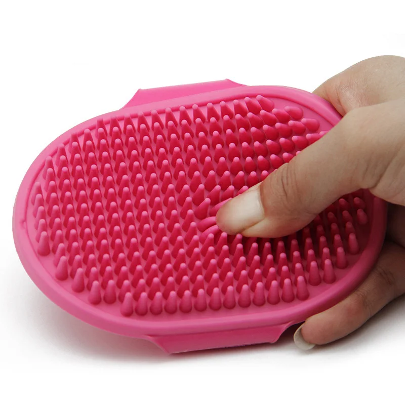 1Pc Pet Dog Cat Bath Brush Comb Rubber Glove Hair Fur Grooming Massaging Dog Cleaning Gloves Silicone Bath Brush Dog Supplies C-646