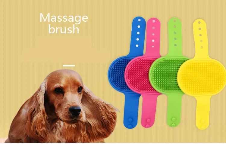 1Pc Pet Dog Cat Bath Brush Comb Rubber Glove Hair Fur Grooming Massaging Dog Cleaning Gloves Silicone Bath Brush Dog Supplies C-646