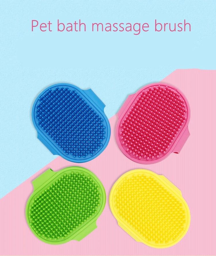 1Pc Pet Dog Cat Bath Brush Comb Rubber Glove Hair Fur Grooming Massaging Dog Cleaning Gloves Silicone Bath Brush Dog Supplies C-646