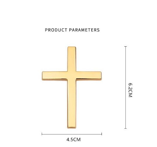 1pc New Car Stickers, 3D Metal Cross Sticker for Car, Custom Universal Emblem for Body, Car Accessories, Bumper Badge