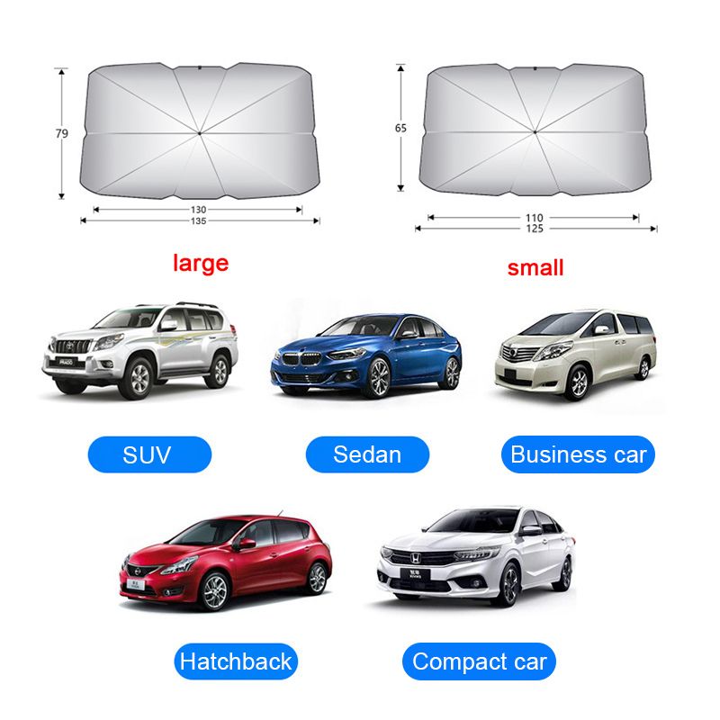 1pc Car Sunshade Umbrella Car Sun Shade Protector Parasol Summer Sun Interior Windshield Protection Accessories For Auto Shading