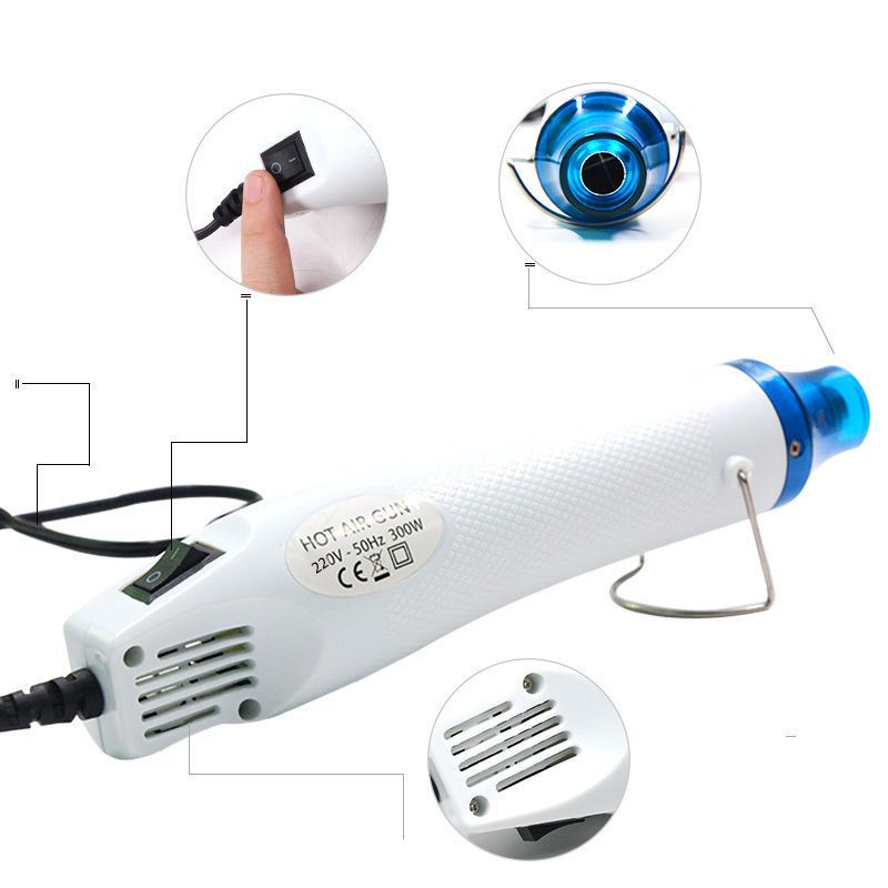 220V Hot Air Gun DIY Soldering Temperature Blower Gun Electric Power Hot Dryer Mini Heat Gun For Crafts Shrink Tubing Car Wrap