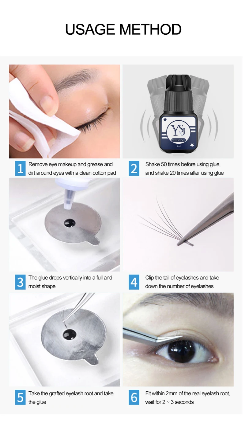 Waterproof Eyelashes Extension Glue Long Lasting Grafting Lashes Glue Quick Drying Adhesive Black Glue No Irritant Makeup  Tools C-557
