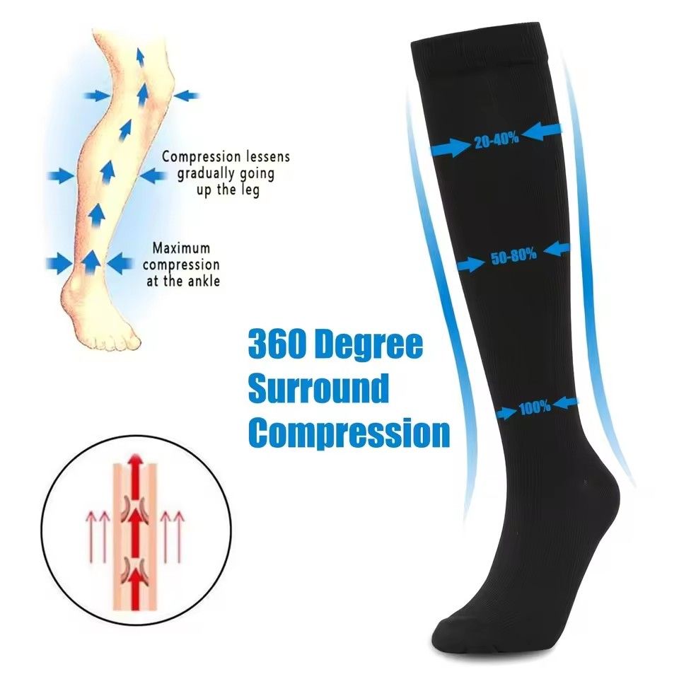Varicose Veins Compression Socks Fit For Golf Rugby Running Hiking Sports For Anti Fatigue Driving Travel Flight Women Men Socks E-1121