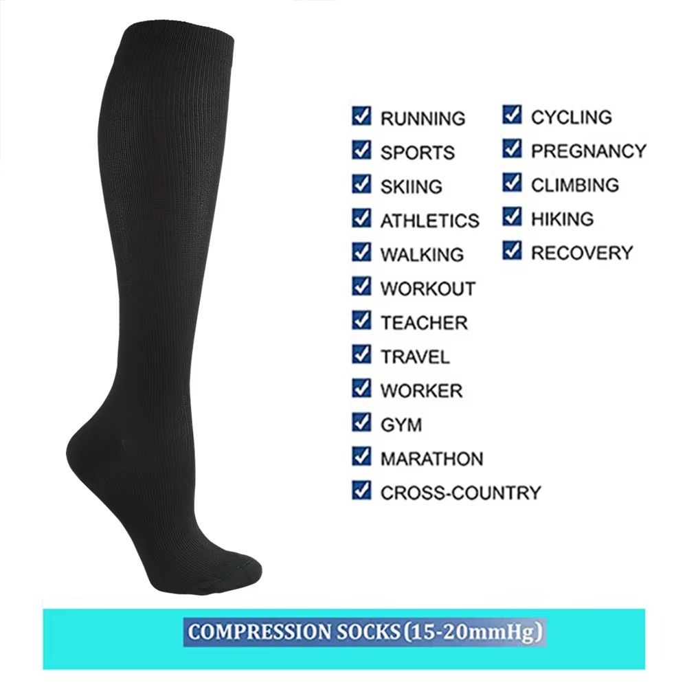 Varicose Veins Compression Socks Fit For Golf Rugby Running Hiking Sports For Anti Fatigue Driving Travel Flight Women Men Socks E-1121