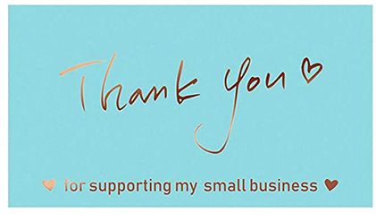 50pcs/1set card with gold stamping thank you for purchasing a commercial decorative sticker label card C-451