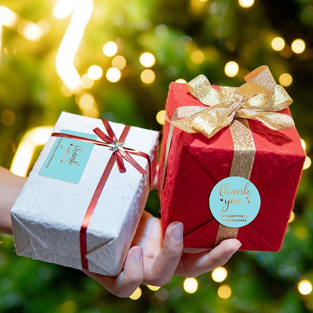 50pcs/1set card with gold stamping thank you for purchasing a commercial decorative sticker label card C-451