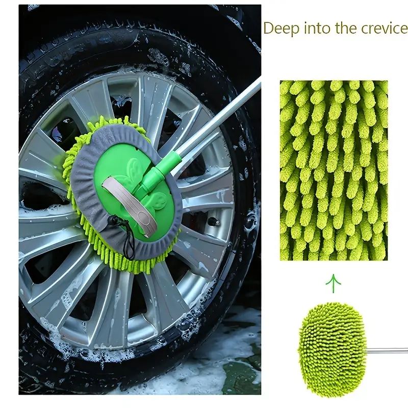 1pc Microfiber Car Wash Brush Mop Kit Mitt Sponge With Long Handle Car Cleaning Supplies Kit Duster Washing Car Tools Accessori