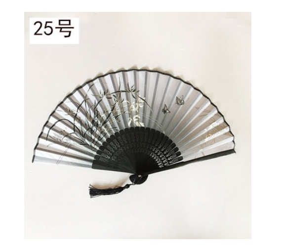 Retro Silk Style Folding Fan Chinese Japanese Art Craft Gift Home Decoration Ornament Dancing Fan Hand