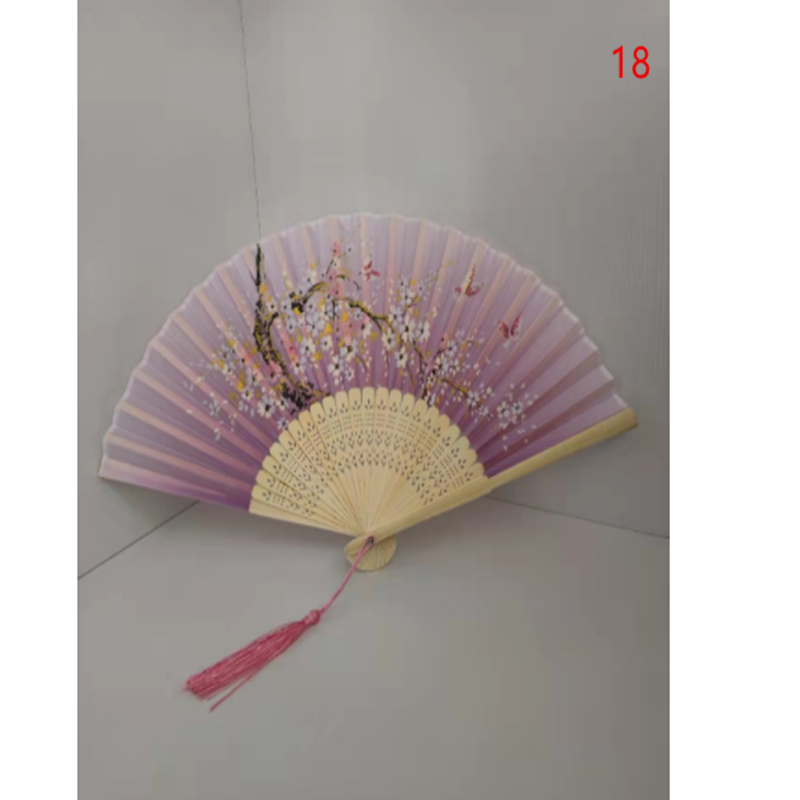 Retro Silk Style Folding Fan Chinese Japanese Art Craft Gift Home Decoration Ornament Dancing Fan Hand