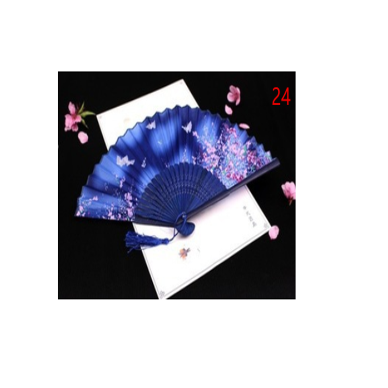 Retro Silk Style Folding Fan Chinese Japanese Art Craft Gift Home Decoration Ornament Dancing Fan Hand