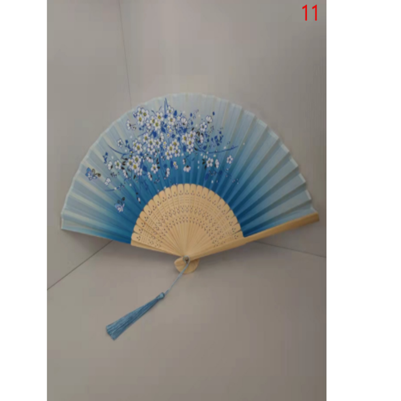 Retro Silk Style Folding Fan Chinese Japanese Art Craft Gift Home Decoration Ornament Dancing Fan Hand