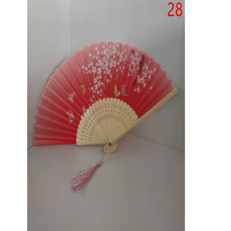 Retro Silk Style Folding Fan Chinese Japanese Art Craft Gift Home Decoration Ornament Dancing Fan Hand