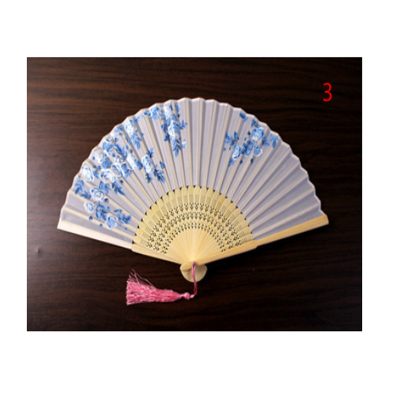Retro Silk Style Folding Fan Chinese Japanese Art Craft Gift Home Decoration Ornament Dancing Fan Hand