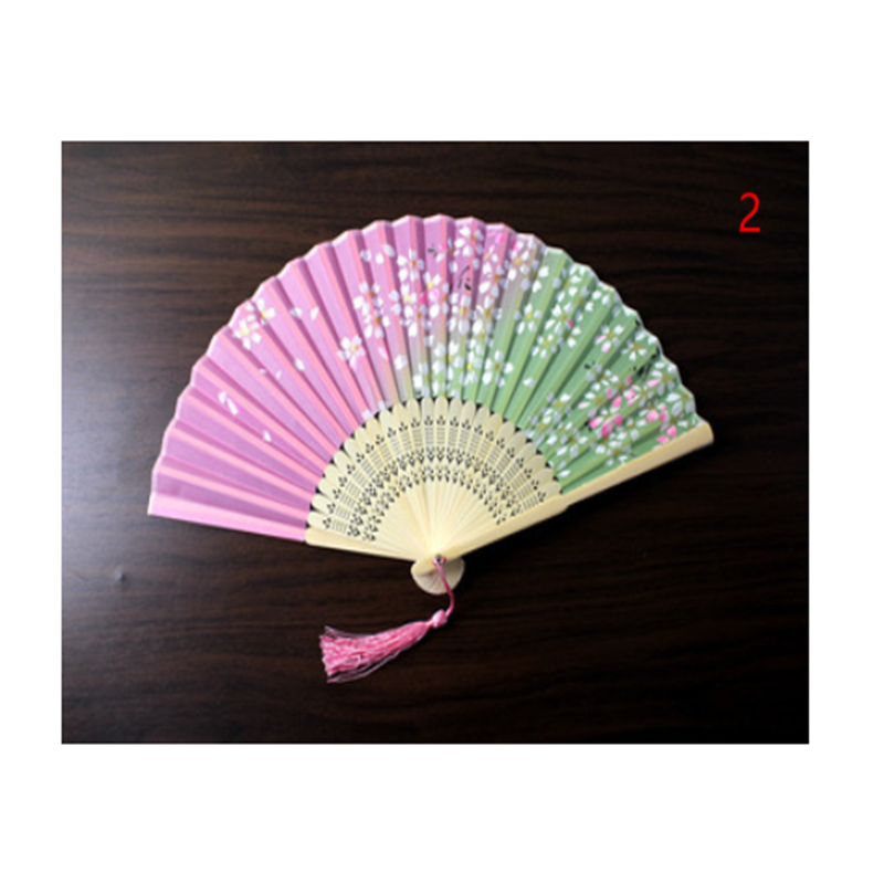 Retro Silk Style Folding Fan Chinese Japanese Art Craft Gift Home Decoration Ornament Dancing Fan Hand
