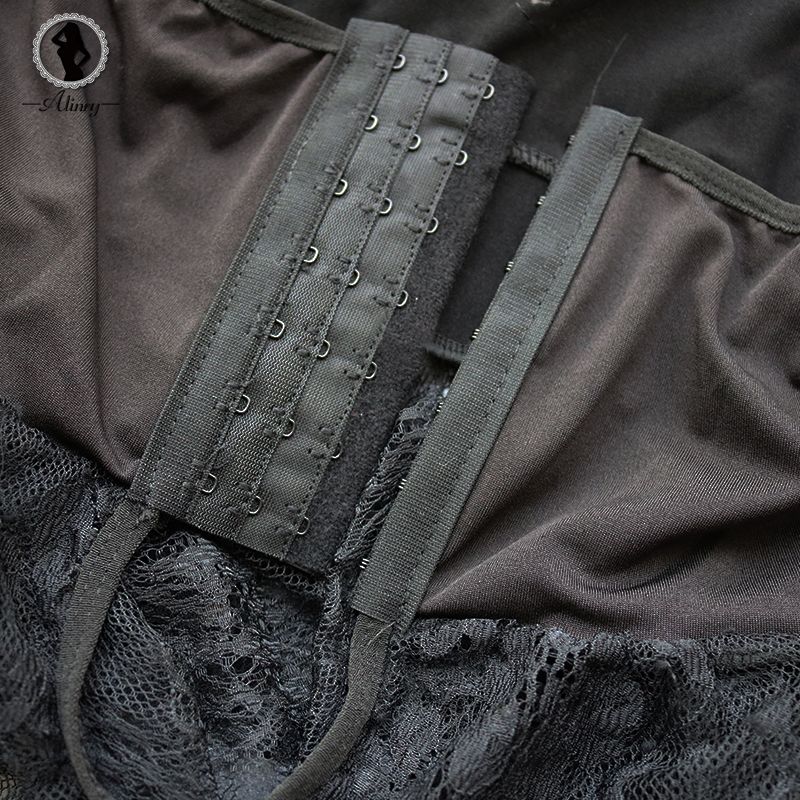 Sexy Babydoll Lingerie Erotic Women Black Lace Plus Size Costume Sleepwear Dress Transparent Hollow-out Chemise Underwear FZ-103-1