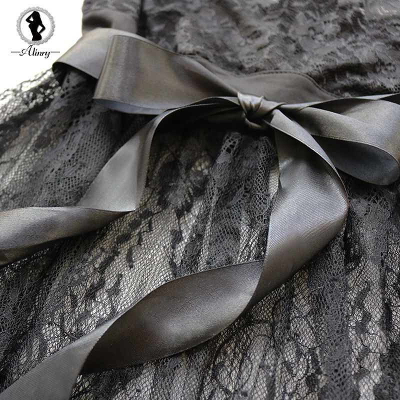 Sexy Babydoll Lingerie Erotic Women Black Lace Plus Size Costume Sleepwear Dress Transparent Hollow-out Chemise Underwear FZ-103-1