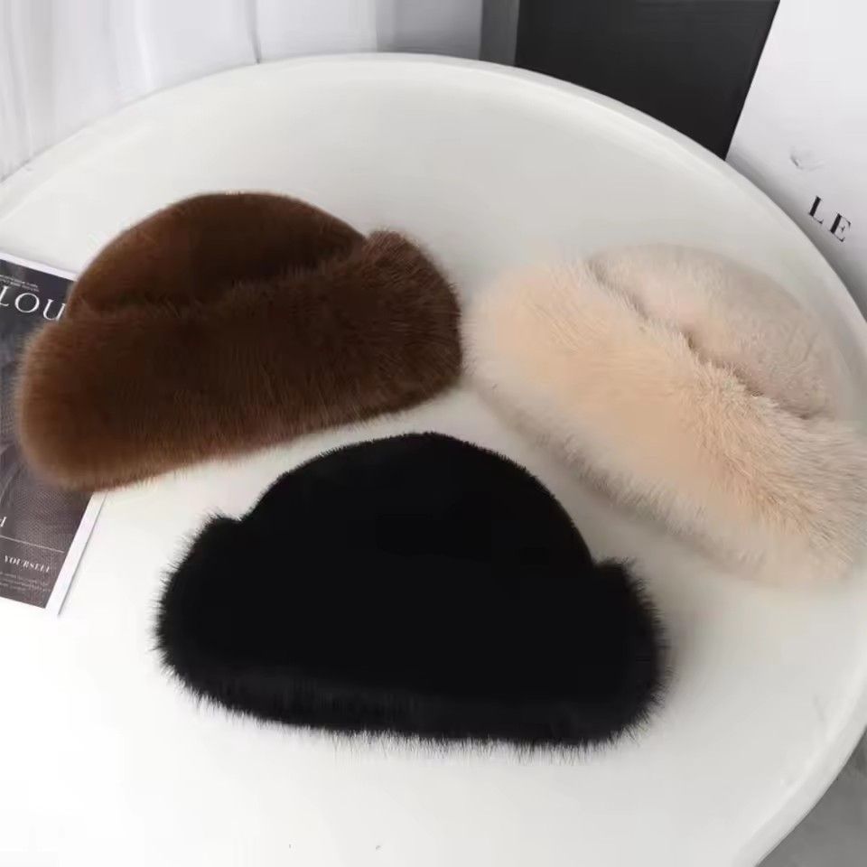 New Fluffy Fur Bucket Hat For Women Plush Fisherman Hat Warm Women's Winter Hat Thicken Cold Snowy Day Panama Cap Chrismas Gifts