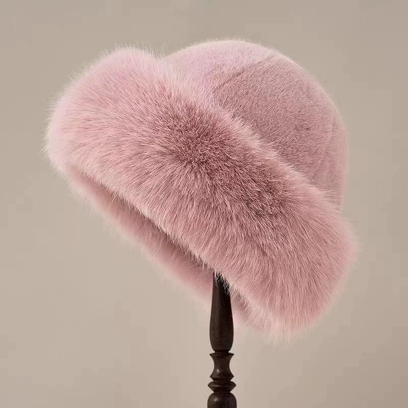 New Fluffy Fur Bucket Hat For Women Plush Fisherman Hat Warm Women's Winter Hat Thicken Cold Snowy Day Panama Cap Chrismas Gifts