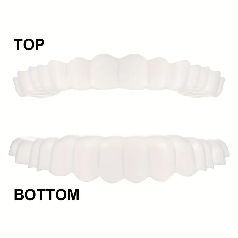 2Pcs/Set Silicone Whitening Teeth Braces, Upper Lower Teeth Cover, Simulation Denture B2-873