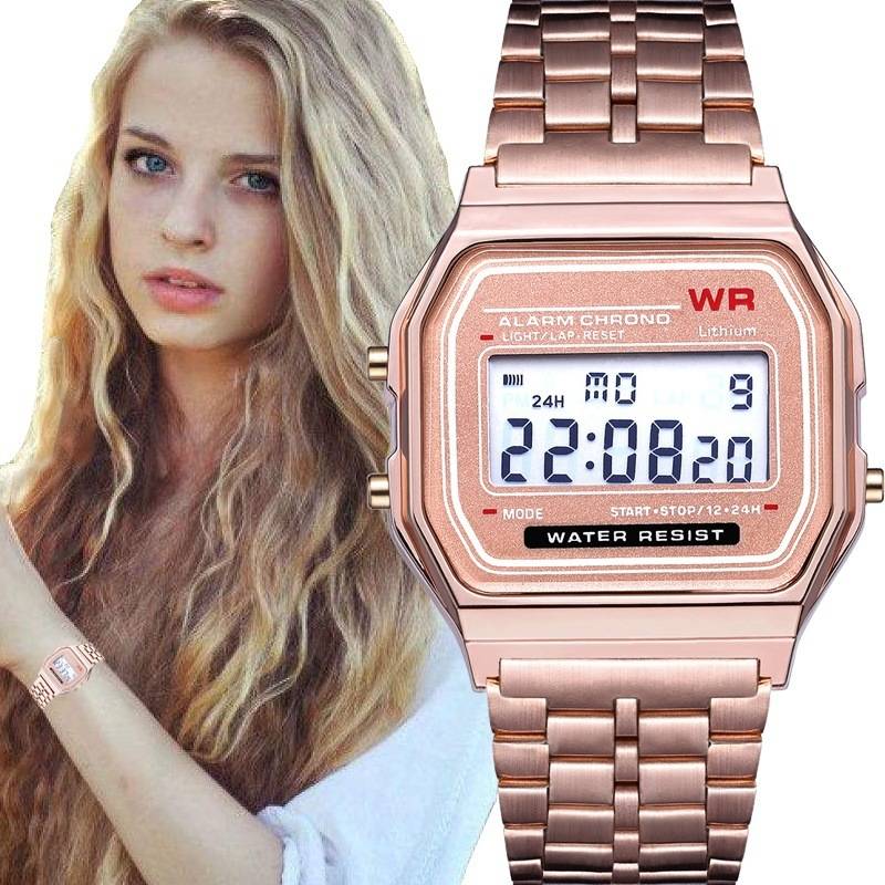 New 4 Colors Top design LED Watch Multifunction Watch For Woman Man Electronic Digital watches relojes F91W S-61