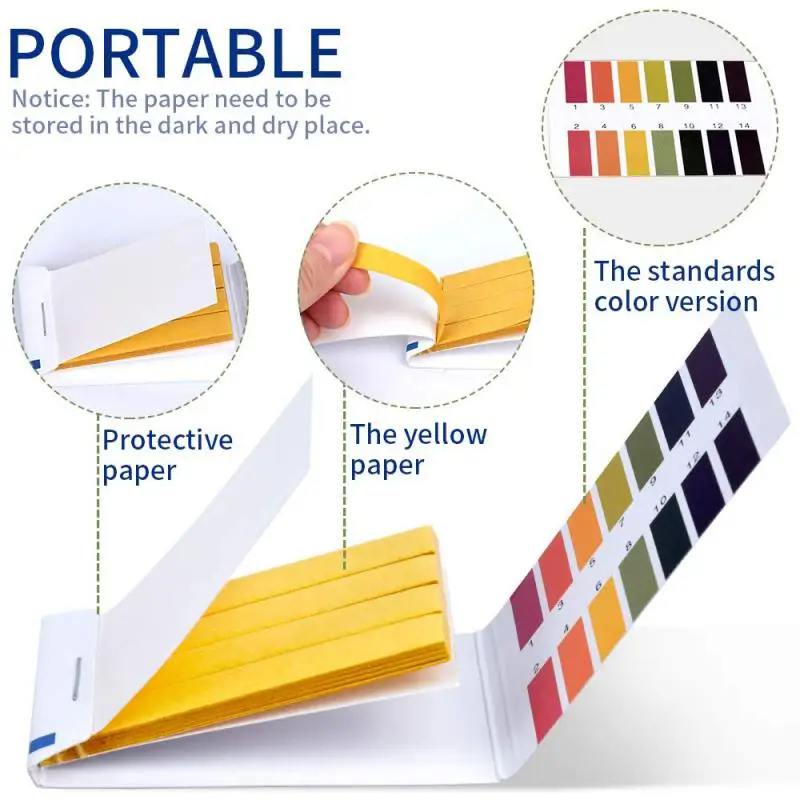Professional 1-14 PH Litmus Paper Ph Test Strips Water Cosmetics Soil Acidity Test Strips With Control Card C-619