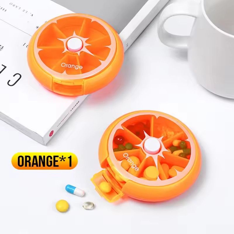 1 PC Outdoor Travel Pill Portable 7 Day Rotating Pill Case Medicine Box Pill Dispenser Vitamin Holder Round Candy Storage Cases T-76-9