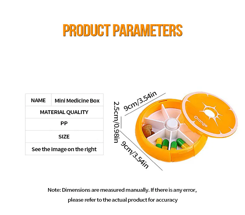 1 PC Outdoor Travel Pill Portable 7 Day Rotating Pill Case Medicine Box Pill Dispenser Vitamin Holder Round Candy Storage Cases T-76-9