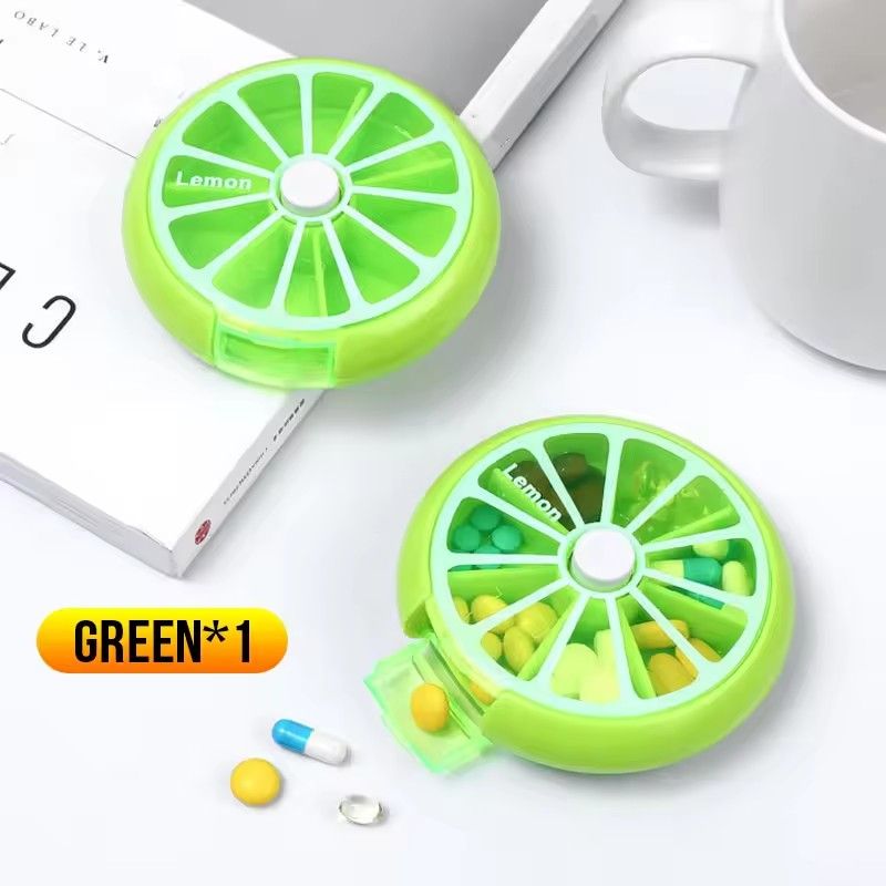 1 PC Outdoor Travel Pill Portable 7 Day Rotating Pill Case Medicine Box Pill Dispenser Vitamin Holder Round Candy Storage Cases T-76-9