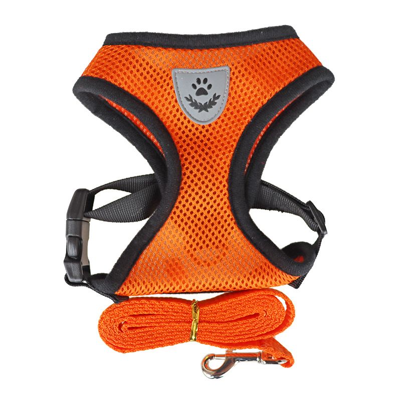 Nylon Adjustable Dog Harness Reflective Soft Breathable No Pull Dog Harness Vest Pet Harness and Leash for Walking Pet Supplies