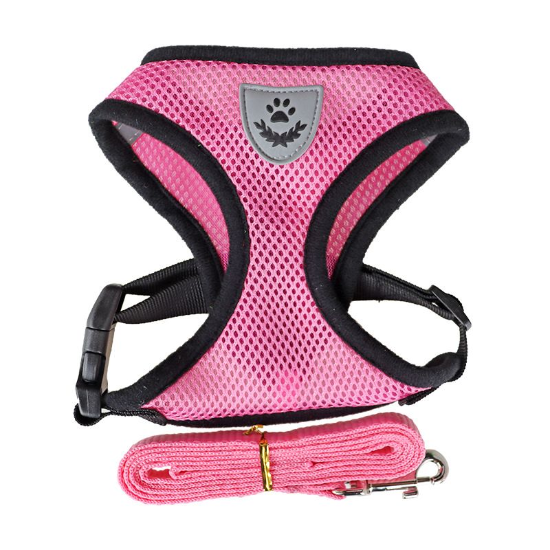 Nylon Adjustable Dog Harness Reflective Soft Breathable No Pull Dog Harness Vest Pet Harness and Leash for Walking Pet Supplies