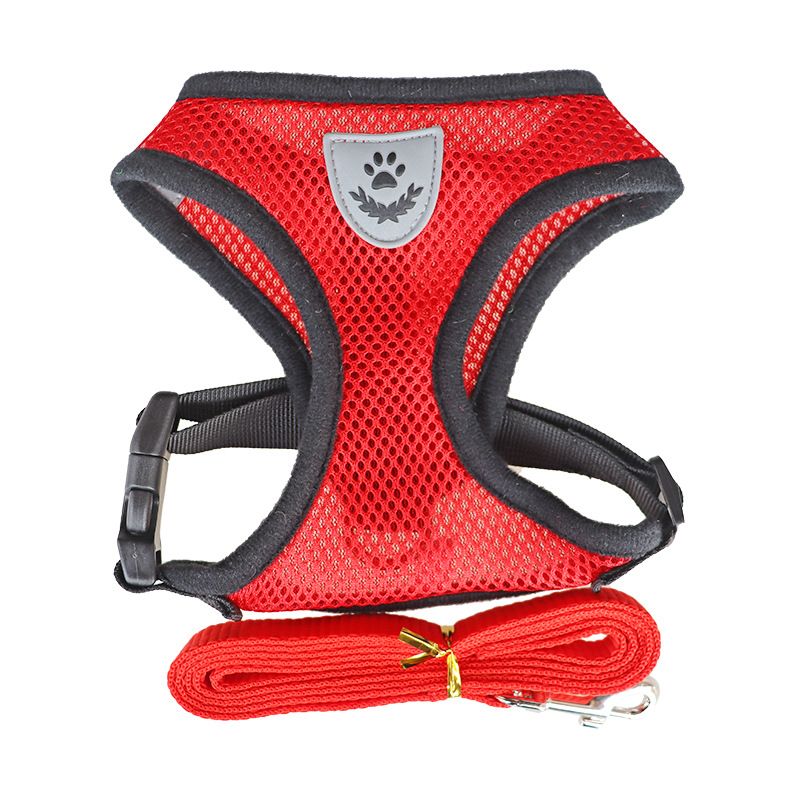 Nylon Adjustable Dog Harness Reflective Soft Breathable No Pull Dog Harness Vest Pet Harness and Leash for Walking Pet Supplies