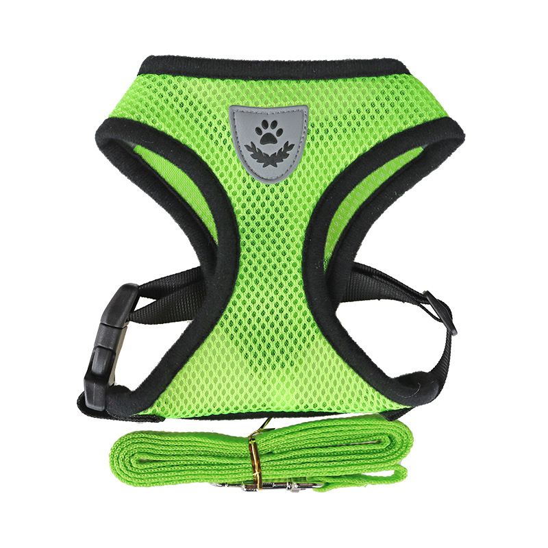 Nylon Adjustable Dog Harness Reflective Soft Breathable No Pull Dog Harness Vest Pet Harness and Leash for Walking Pet Supplies