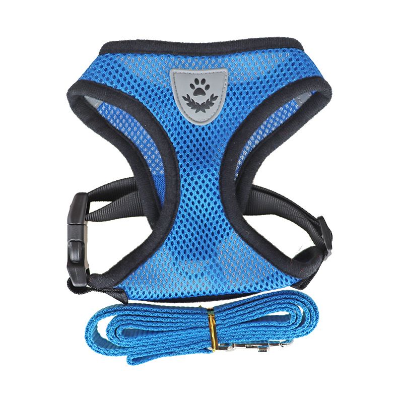Nylon Adjustable Dog Harness Reflective Soft Breathable No Pull Dog Harness Vest Pet Harness and Leash for Walking Pet Supplies