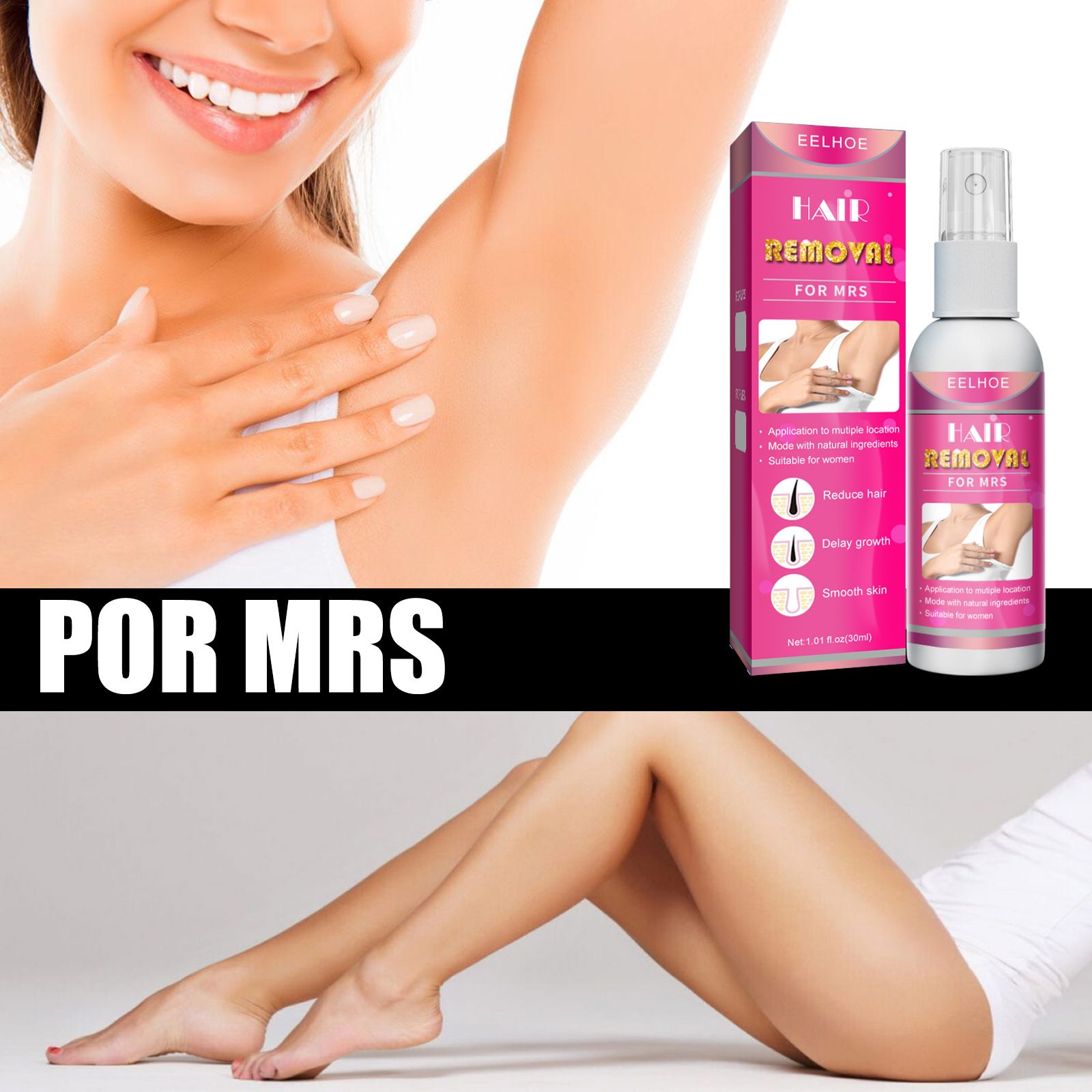 30ml Professional Supernatural Painless Permanent Hair Removal Spray Women/men Whole Body Hair Removal Cream B2-779