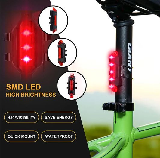 X-Tiger Bicycle Rear Light LED Safety Warning Cycling Portable Light Waterproof bike accessories Bike Taillight Bicycle Light E-577