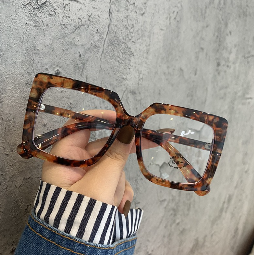 Big Square Anti Blue Light Glasses Womens Glasses Trend Computer Goggles Glasses Transparent Optical Spectacle FZ-463