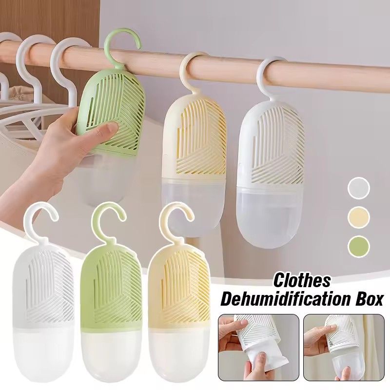 1PC Reusable Hanging Dehumidifier Water Collector Hook Moisture Absorbers Dehumidifier Packs Anti-Mold for Home Kitchen Bathroom
